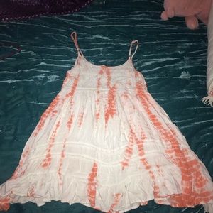 Orange and white tie dye sundress